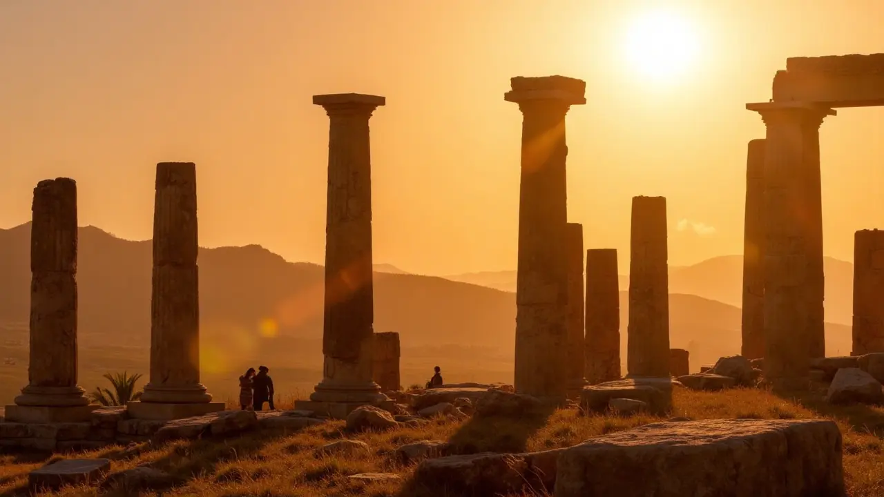 Ancient Greek Doric temples in Agrigento’s Valley of the Temples bathed in golden-hour light — a majestic highlight among must-visit places in Italy Valley of the Temples in Agrigento at golden hour with Doric columns silhouetted against warm sky