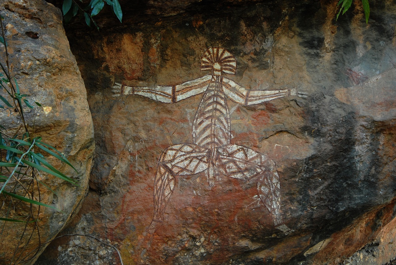 A well-preserved 12,000-year-old Aboriginal rock painting of a kangaroo at Ubirr Rock, Kakadu National Park — testament to the world’s oldest continuous culture Ancient Aboriginal rock painting of a kangaroo at Ubirr Rock in Kakadu
