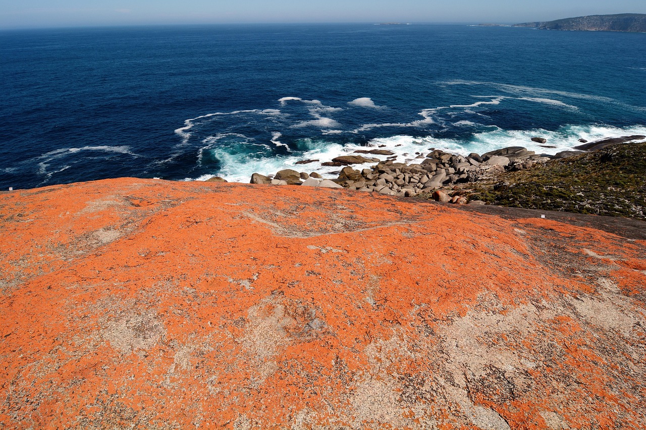 The surreal, gravity-defying granite boulders of Remarkable Rocks perched on windswept cliffs overlooking the Southern Ocean — a geological marvel on Kangaroo Island Remarkable Rocks formation on Kangaroo Island with ocean horizon